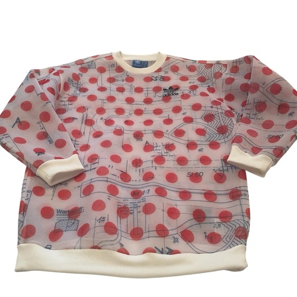 Adidas Originals Osaka Spotted Meshed Graphic Sweatshirt-Size Small-Oversized. - Picture 7 of 14